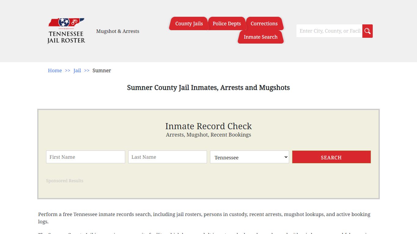 Sumner County Jail Inmates, Arrests and Mugshots