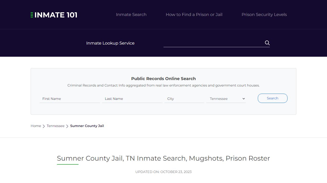Sumner County Jail, TN Inmate Search, Mugshots, Prison Roster